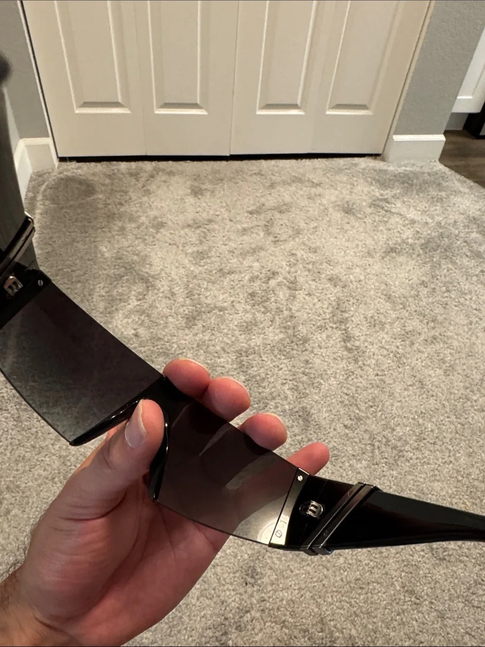 Versace Black Shield Visor Sunglasses